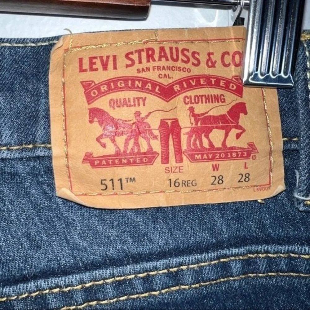 Levis Strauss 511 Slim‎ Jeans 16 Regular 28x28 Denim Blue